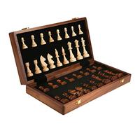 Chess Board Folding Hand Crafted Wooden Chess Board Set 15.4 x .4inch and 17.7x17.7inch Best Game for Kids and Adults Ches Game Set
