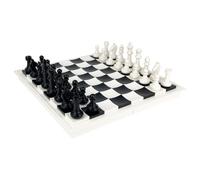 Chess Board Game Folding Set with 32 ABS Pieces | Black White Design for Family Play, Casual Home Use, Beginner Learning, Tabletop Study