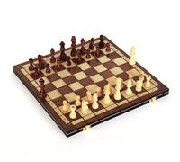 Chess Board Large Deluxe Wooden Chess Set Perfect for Adults and Beginners Unique Folding Design Board Games with 2 queens Chess Set(44 * 44cm)