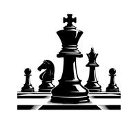 Chess Board Pieces Silhouette Fine Carving Decals 67.2x72.3cm Can Modify and add Information Black