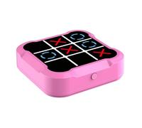 Chess Board Portable Tic Tac Toe Game Handheld Educational Game Machine for Education and Memory for Travel Home School Rechargeable Chess Set(Rose)