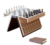 Chess Board Set Game, Folding Chess Board, Travel 3D Printed Magnetic ChessPiece Set, Book-shaped Folding Chessboard Game, Portable Storage Board-Traditional Strategy Games For Kids/Adults