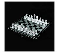 Chess Board Set Glass Chess Set Clear Elegant Design Durables Structure Complete Functions Easy To Carry Ensure Stability And Perfects Chess Sets