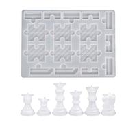 Chess Board Silicone Resin Mold Set with Pieces Checkers Molds for Family Party Game Making Game Molds for Resin Casting