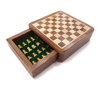 Chess Board Wooden Chess Set With Storage Drawer, Travel Portable Game Sets Ches Game Set