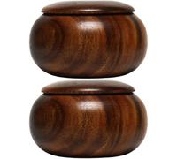 Chess Bowl 2pcs Wooden Go Chess Container Chess Stones Holder Board Game Go Bowls Pieces Container for Go Chess Game Supplies