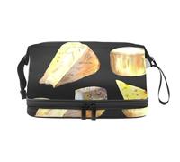 Chess Cake Snack Dessert Double Layer Cosmetic Bag for Women and Girls, Travel Toiletry Bag Makeup Handy Pouch Organiser Bag with Brush Compartment