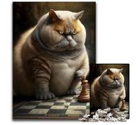 Chess Cat Jigsaw Puzzles for Adults 1000 Piece Jigsaw Puzzles Challenging Brain Teaser for Teenagers, Family Fun Interactive Game 50x75CM/19.68x29.52inch