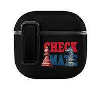 Chess Check Mate Hard Shell Case Skin Accessories Cover with Secure Lock Clip Compatible with AirPods 4
