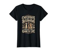 Chess Checkmate is Just The Beginning Master The Game of Value Graphic T-Shirt, Women, Black, S