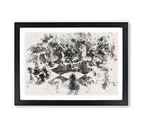 Chess Checkmate Watercolour Framed Print | A2 Black Framed Wall Art | Ready to Hang | Modern Historical Picture | Living Room Bedroom Lounge Office