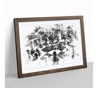 Chess Checkmate Watercolour Modern Framed Wall Art Print, Ready to Hang Picture for Living Room Bedroom Home Office Décor, Walnut A2 (64 x 46 cm)
