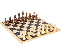 small foot 11784 XL Wooden Chess and Draughts, for 2 players, 2 parlour games, extra large, for ages 6+ years