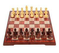 Chess Chess Set For Adults,Magnetic Folding Chess Set Wood Grain Plastic Chess Board Game Portable Travel Chess With Storage Chessboard(11x9.6'')