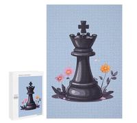 Chess Chessmen Chessboxing Queen Jigsaw Puzzles for Adults 1000 PCS Wooden Puzzles Unique Puzzle Gifts