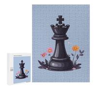 Chess Chessmen Chessboxing Queen Jigsaw Puzzles for Adults 500 PCS Wooden Puzzles Unique Puzzle Gifts