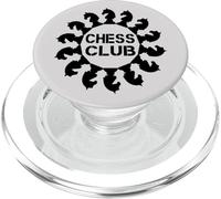 Chess Club Logo Design - Knight Chess Pieces Circle Graphic PopSockets PopGrip for MagSafe