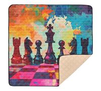 Chess Colorful Art Print Soft Foam Baby Activity Play Mat for Indoor Outdoor Cozy Breathable Infant Play Mat for Babies Infants Toddlers, 50'' x 50''