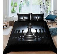 Chess Comforter Cover Chic Flying Chess Bedding Set for Kids Boys Girls Teens International Chess Duvet Cover Cool Puzzle Board Game Breathable Bedspread Cover Quilt Cover Single Size