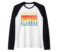 Chess Dad Checkmate Retro Vintage Chess Players Father's Day Raglan Baseball Tee
