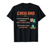 Chess Dad Strategy Board Game Father Day Player Definition Value Graphic T-Shirt, Men, Black, S