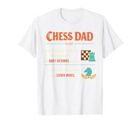 Chess Dad Strategy Board Game Father Day Player Definition Value Graphic T-Shirt, Men, White, S