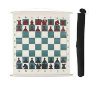 Chess Demonstration Board Set, Demo Chess Set with 32 Slotted Chess Pieces, Foldable Portable Teaching Chess Board for Chess Club and School Instruction
