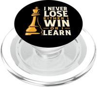 Chess Design I Never Lose Either I Win Or I Learn PopSockets PopGrip for MagSafe
