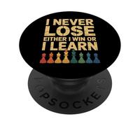 Chess Enthusiast I Never Lose Either I Win Or I Learn PopSockets Adhesive PopGrip