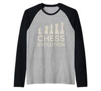 Chess Evolution Pawn to King Progression Board Game Player Raglan Baseball Tee