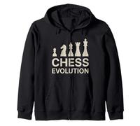 Chess Evolution Pawn to King Progression Board Game Player Zip Hoodie