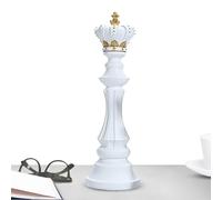 Chess Figurine - 10.8 Inch White Made of Resin, Elaborate Decorative Desk Decoration, Beautiful Craft Statue, Meeting Rooms of the Chess Club, Elegant Living Areas, Modern Books