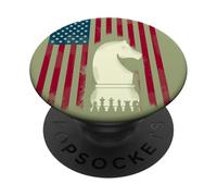 Chess Flag USA Horse Grand Master Matt King Strategy PopSockets Adhesive PopGrip