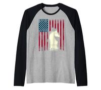 Chess Flag USA Horse Grand Master Matt King Strategy Raglan Baseball Tee