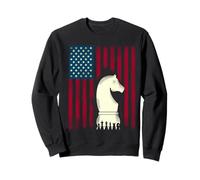 Chess Flag USA Horse Grand Master Matt King Strategy Sweatshirt