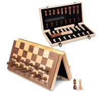 chess game Folding International Chess Standard Checkers And Chess 2-in-1 Magnetic Wooden Board Game Set 15 Inch Storage Box Bag 2 Players chess board