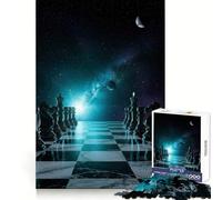 Chess Game in Space Jigsaw for Adults1000 Pieces Clear Thinking Casual Relaxation Precise Edges Thoughtful Gift (38x26cm)