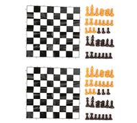 Chess Game Pieces Set, Portable Foldable 2 Sets, Brown and Wood Color, Compact Size for Children and Adults - Lightweight Design, Ideal for Travel and Family Fun