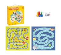 Chess Games 2-in-1 Board Game Set Double-Sided Chessboard Develops Logical Thinking for Family Party Games Durable Wood ABS Storage Box(Color B)