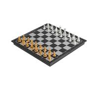 Chess Games Magnetic Folding Chess Set Portable Travel Board Game Educational Toy for Adults Gifts for Men Women 20 * 20 * 2cm(Gold silver)