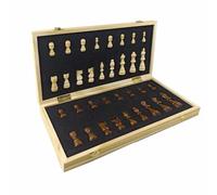 Chess Games Magnetic Wooden Chess Board Set Folding Travel Chess Sets with Storage Slots for Kids Adults Beginners(39 * 39 * 2.5cm)