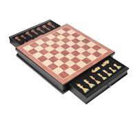Chess Games Wooden Chess Set with 2 Built-in Storage Drawers Chess Broad Game for Beginner Kids Adults Beginners(King76MM)
