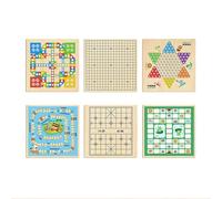 Chess Games Wooden Multi-Function Interactive Chess Game Board Enhances Logic and Imagination Skills Fun Toy for Family Travel Parties(6-in-1)