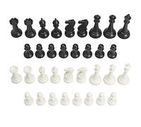 Chess Geeks 3X Triple Weighted Chess Pieces Only - Modern Style - Heavy Weighted Pieces - 32 Pieces + 2 Extra Queens - Total Weight 2.5lb - King 4" Tall