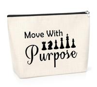 Chess Gift for Women Chess Makeup Bag Chess Lover Gift Chess Player Gift Appreciation Gift for Chess Player Christmas Birthday Mother's Day Presents for Chess Lover Friend Sister Zipper Bag for Women