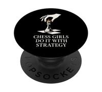 Chess Girl Checkmate Like a Girl Queen Strategy Power PopSockets Adhesive PopGrip