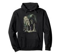 Chess Grim Reaper Skull Checkmate Gothic Chess Lover Pullover Hoodie