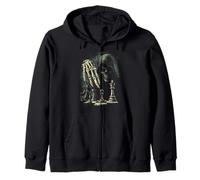 Chess Grim Reaper Skull Checkmate Gothic Chess Lover Zip Hoodie