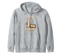Chess I Am Thinking Coffee Chess Clock Zip Hoodie