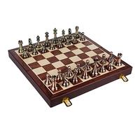 Chess International Chess Set With Folding Wooden Chess Board And Handmade Standard Pieces Metal Chess Set For Kids Adult Chessboard